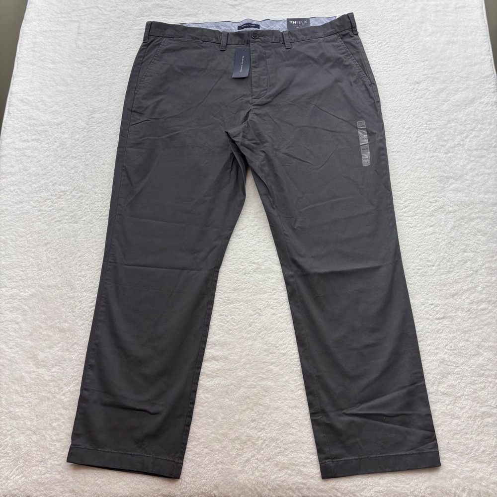 Tommy Hilfiger TH Flex Chino Pants Mens 42x32 Charcoal Gray Stretch 78C8597 024